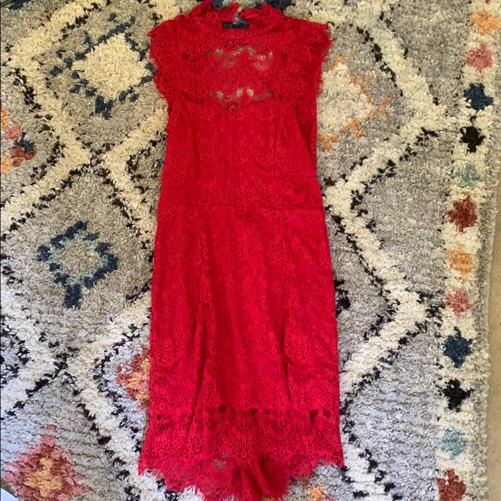 Stunning red lace dress